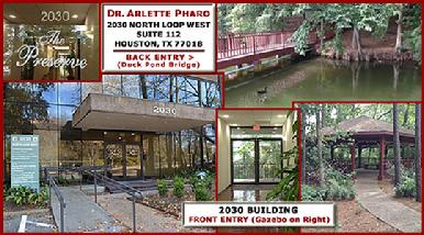 Dr. Arlette Pharo is a Holistic Family Physician in private practice for 25 years. Dr. Pharo�s 2015 New Office Location is 2030 N. Loop W., Ste. 112 Houston, Tx 77018. (Located in The Preserve Office Park off 610 N. Loop W. between Ella Blvd and TC Jester East)